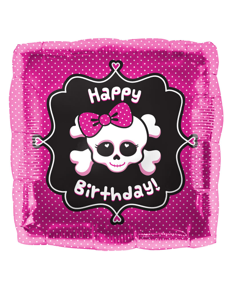 Folienballon Happy Birthday Skull Totenkopf Helium Ballon