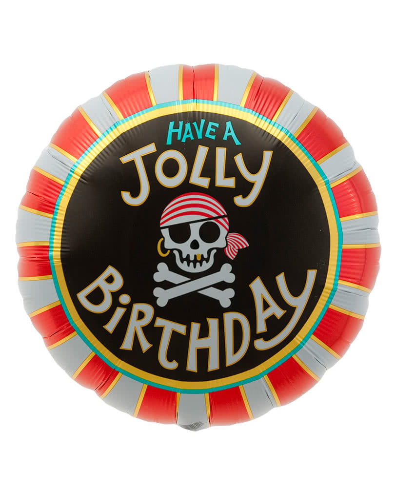 Folienballon Jolly Birthday   Ballon mit Piratenflaggenmotiv