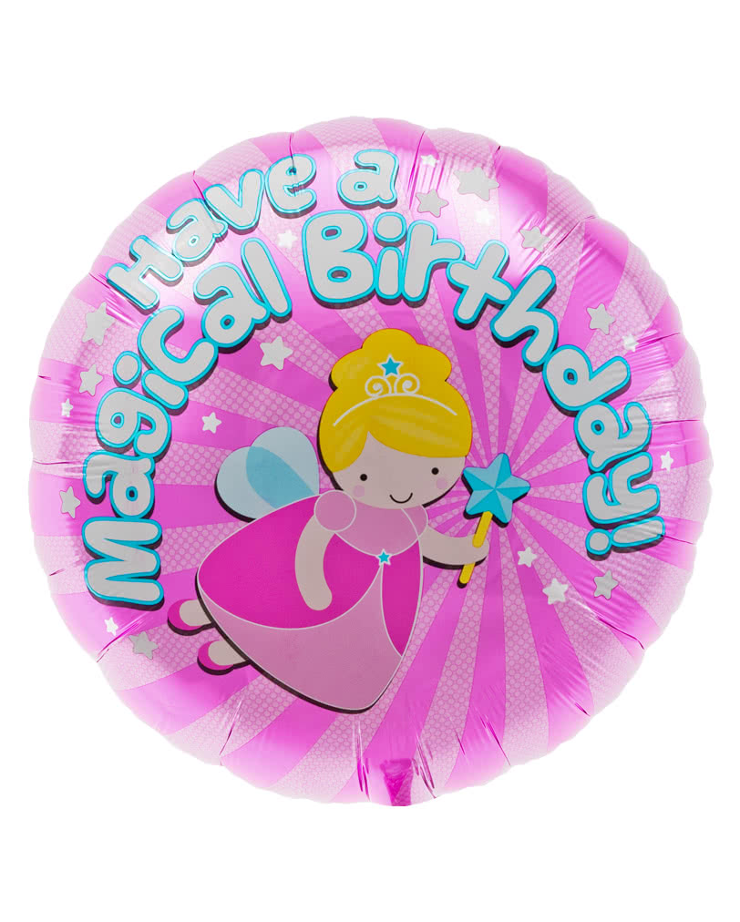 Folienballon Magical Birthday Fee Pinker Geburtstagsballon für