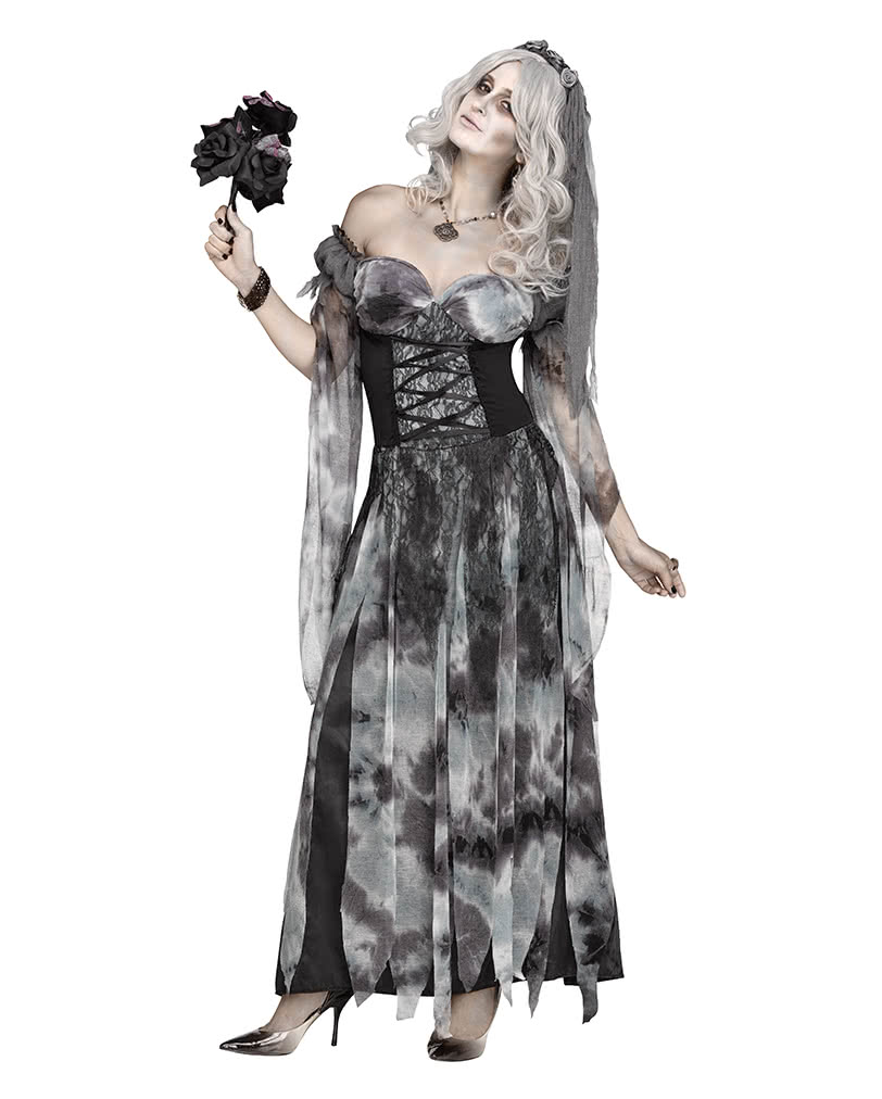 Friedhofs Braut Halloweenkostüm mit Schleier  Elegante Halloween Kostüme S/M