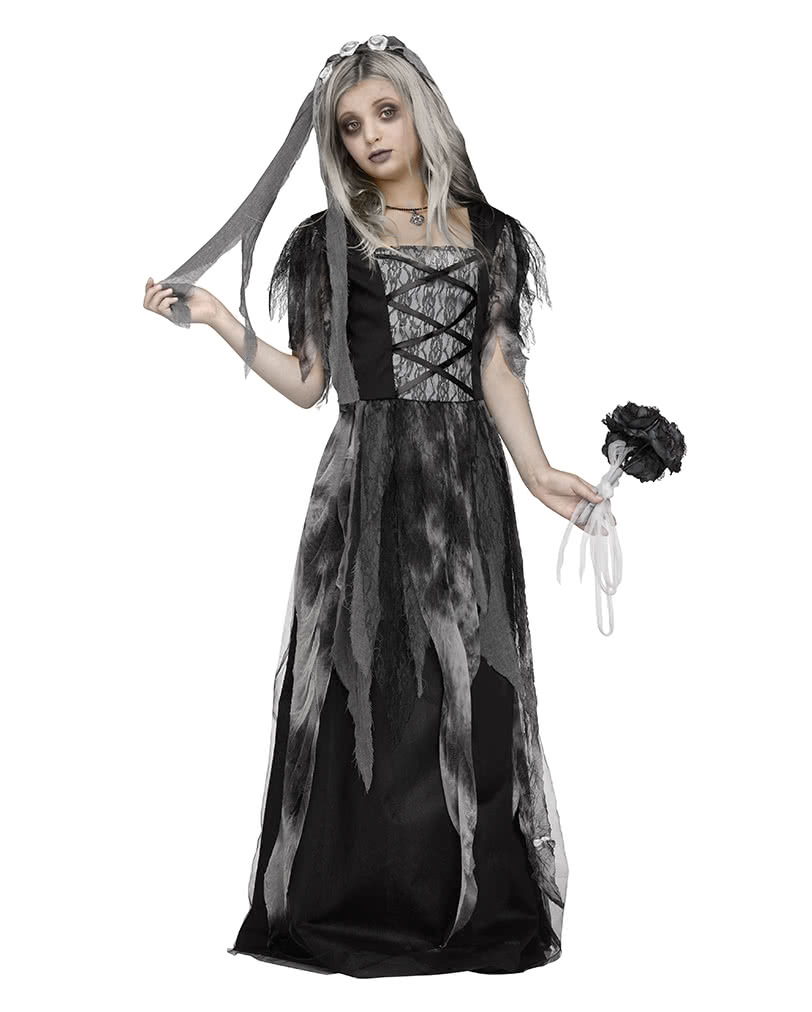 Friedhofs Braut Kinderkostüm mit Schleier  Schicke Halloween Teenagerkostüme XL