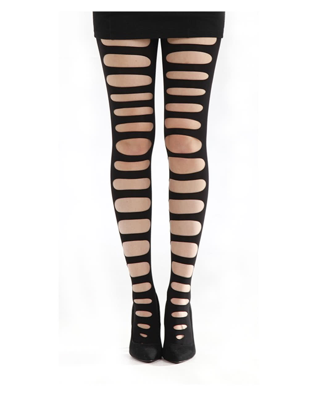 Front Slash Ripped Strumpfhose als Gothic Accessoire