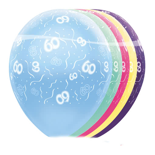 Geburtstag Ballons 60   Metallisch glänzende Ballons für den 60.