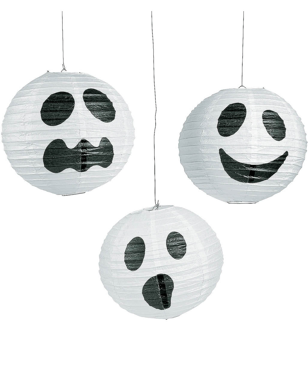 Geister Lampions 6er Pack Gespenster Dekoration