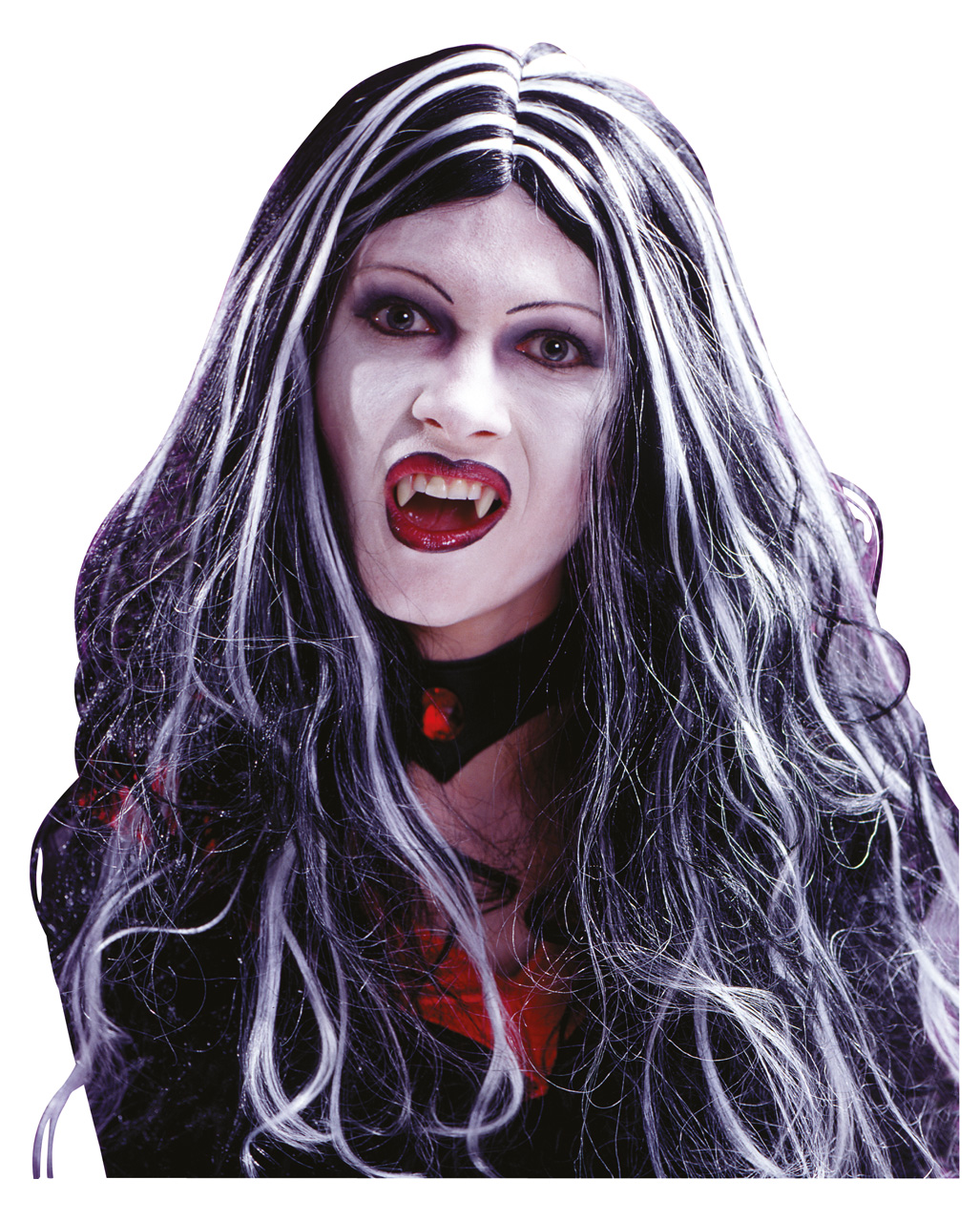 Gelockte Vampiress Perücke   Günstige Vampirin Perücke