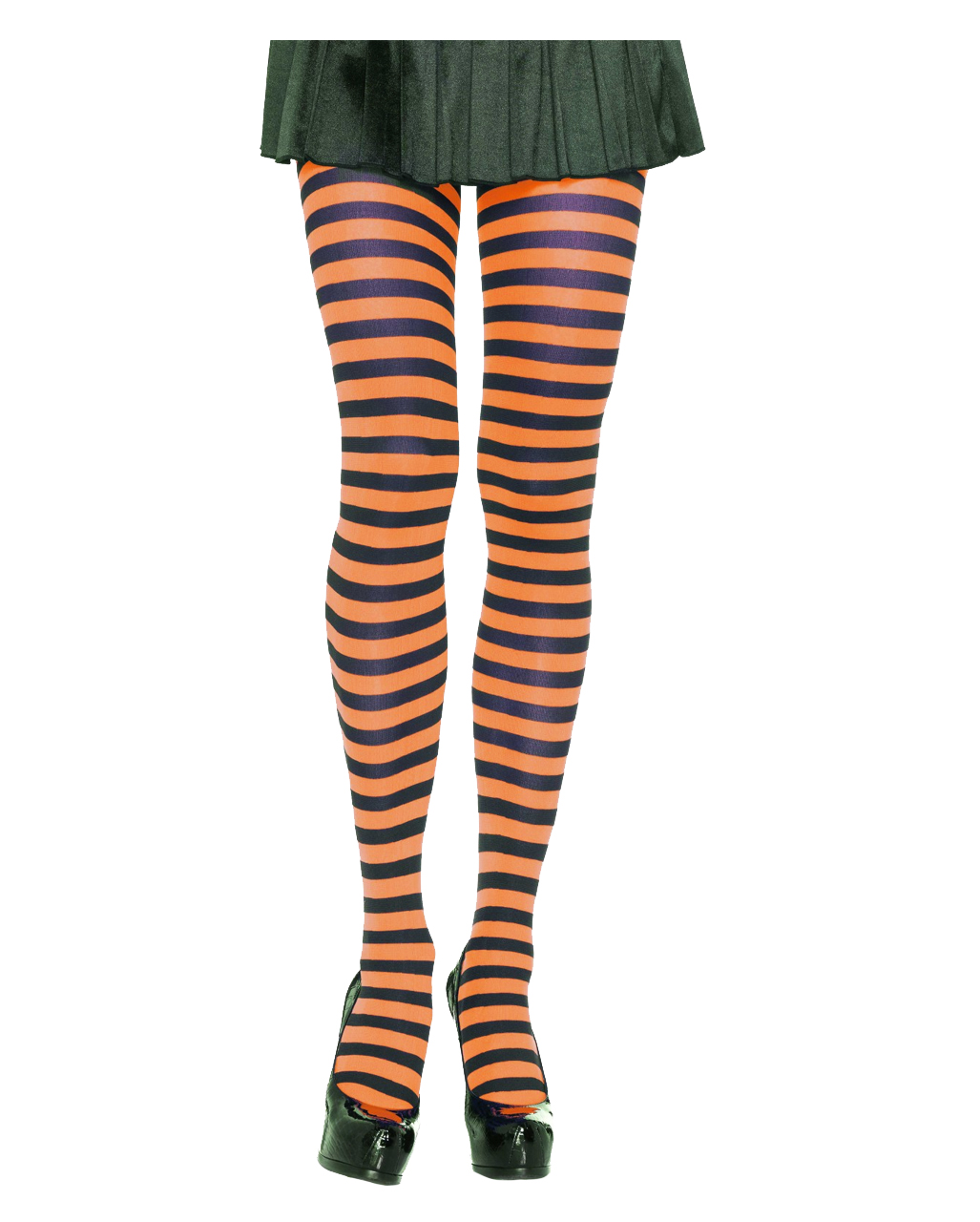 Gestreifte Strumpfhose schwarz-orange kaufen
