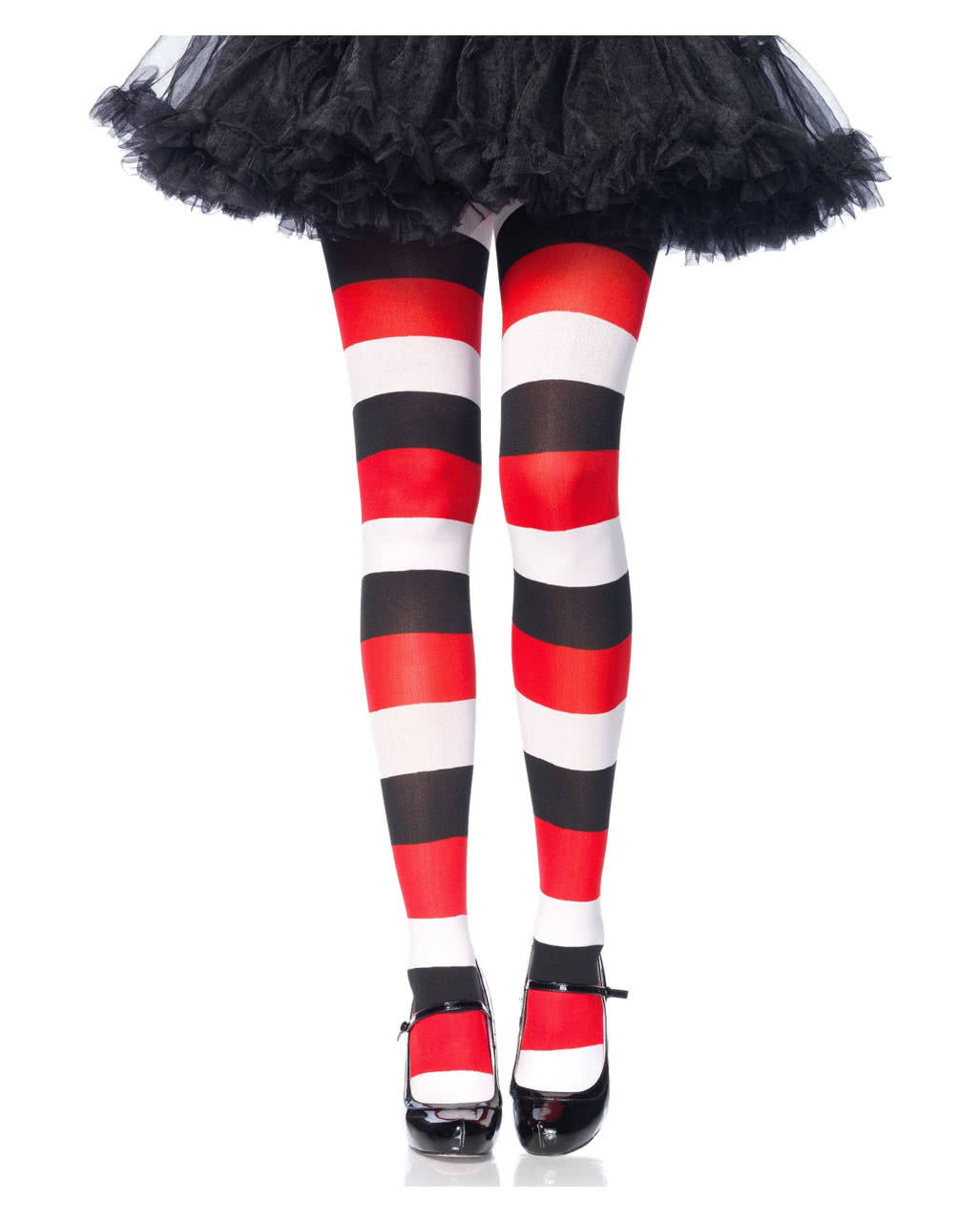 Gestreifte Strumpfhose schwarz-rot-weiß ✯
