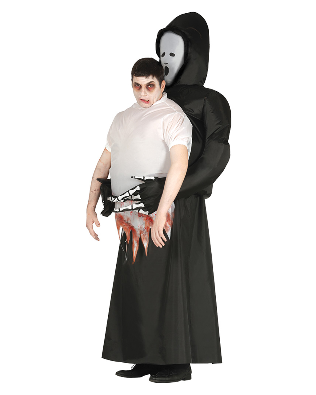 Gevatter Tod Huckepack Kostüm für Halloween One Size