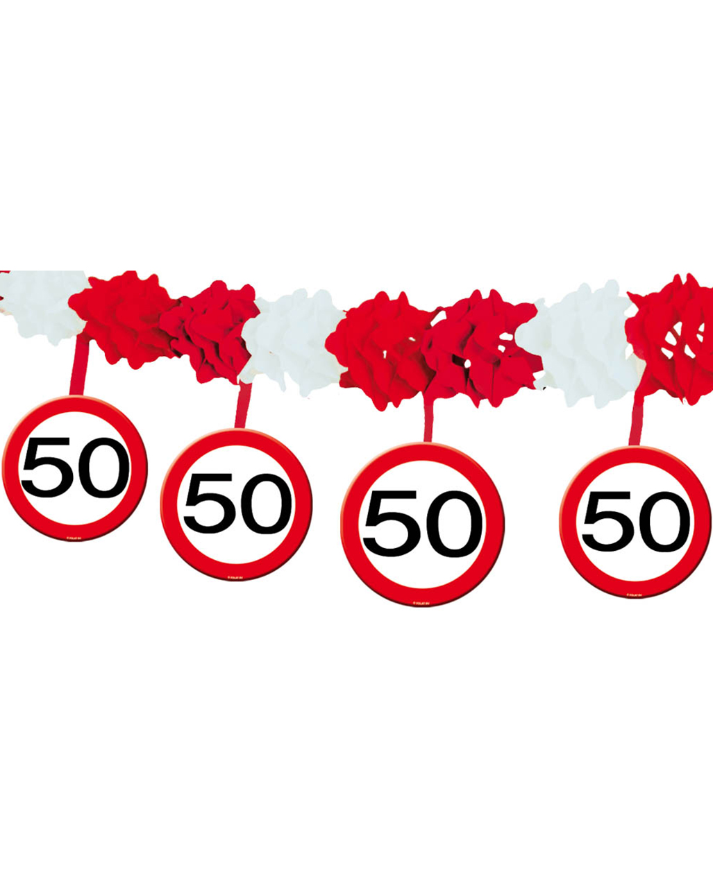 Girlande Verkehrsschild 50 Geburtstags Deko