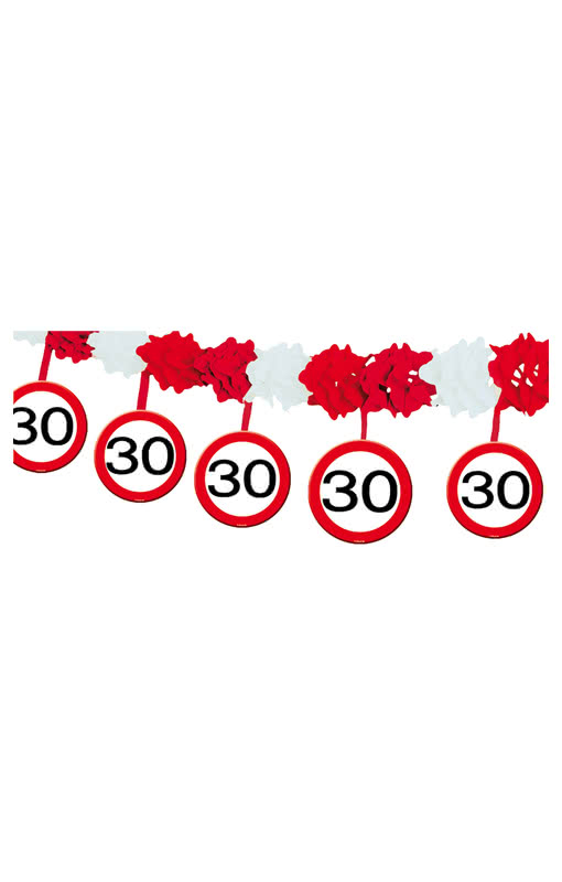 Girlande Verkehrsschild 30 Geburtstags Deko