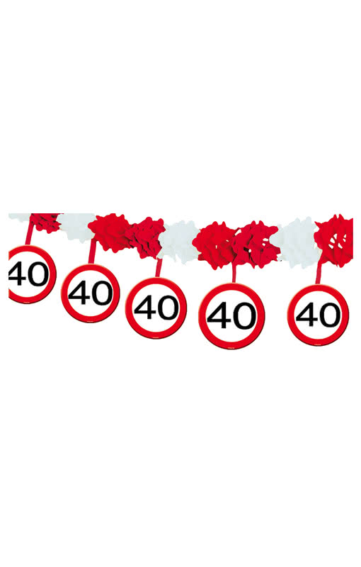 Girlande Verkehrsschild 40 Geburtstags Deko