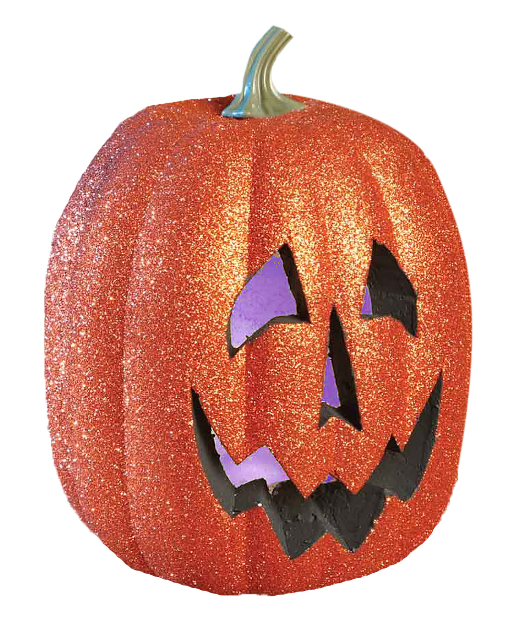 Glitter Kürbis mit LED Halloween Deko