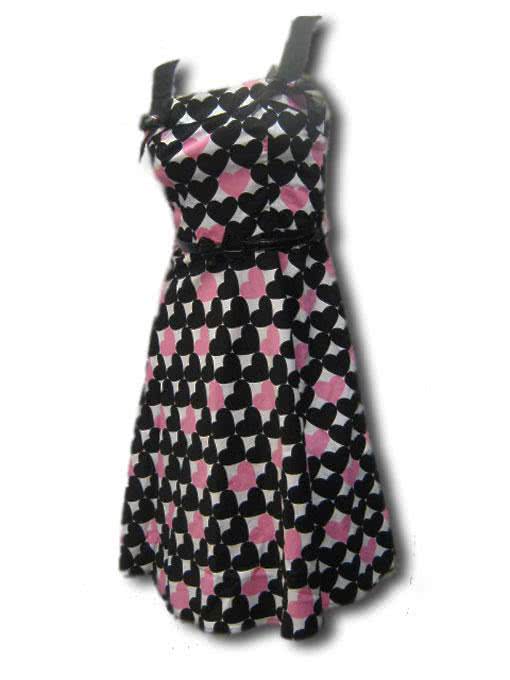 50ziger Jahre Herzkleid -Rockabilly Kleid-Pinup Fashion- L / 40