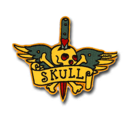 Mickey Martin Skull Tattoo Aufnäher   Rock Badges