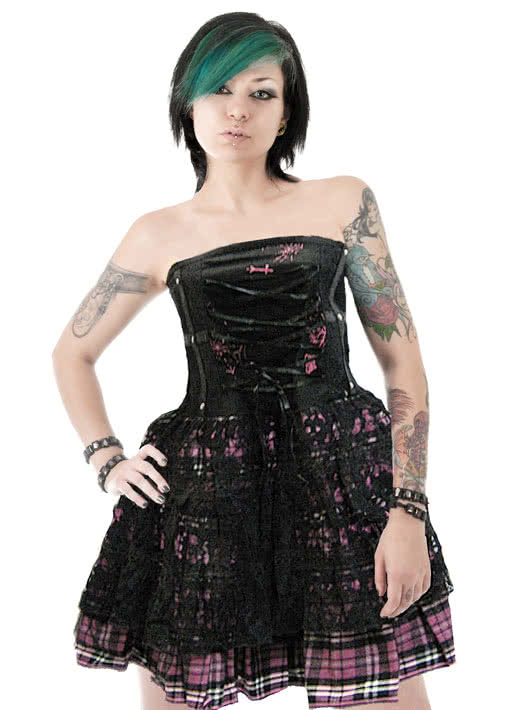 Corsagenkleid mit Spitze Gr.M Gothic Kleid