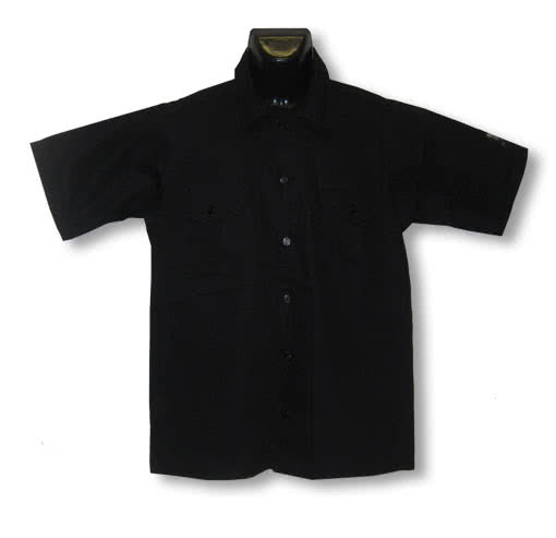 Schwarzes Hemd mit kurzen Ärmeln   Freizeithemd online kaufen XL