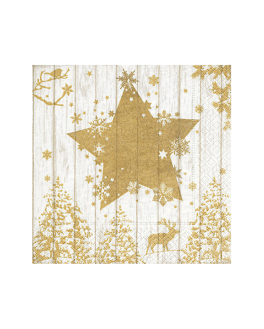 Goldener Stern Servietten 20 Stück als Tischdeko