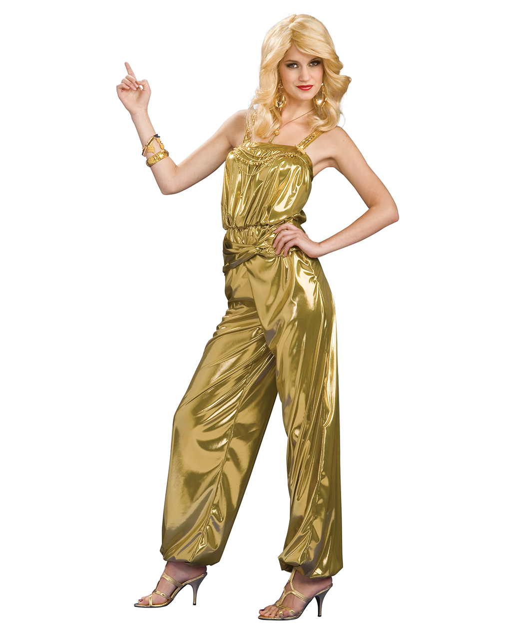 Goldener Diva Jumpsuit für Fasching & Mottopartys