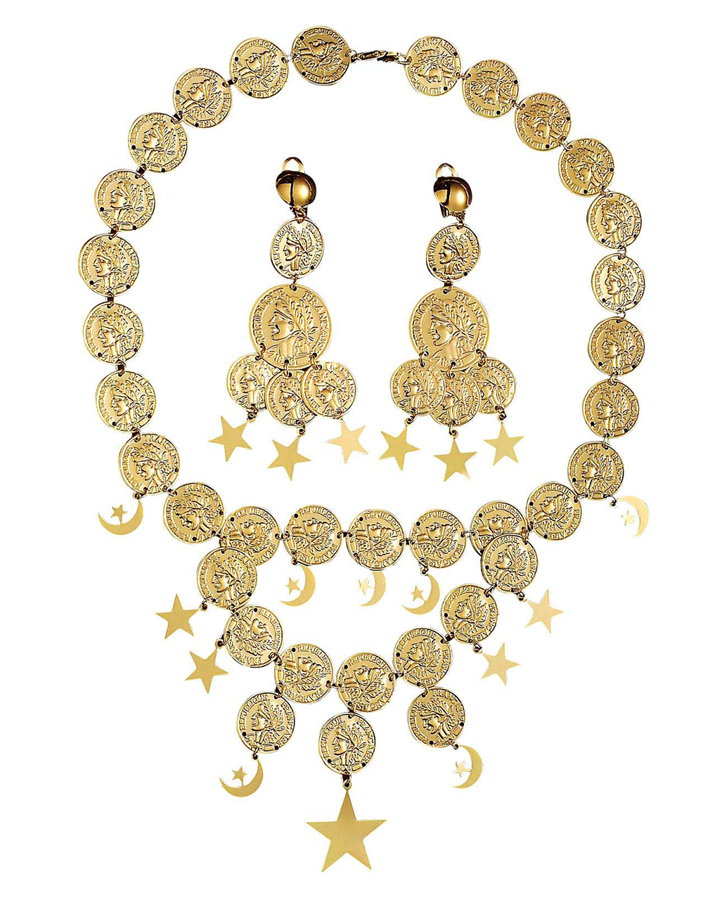 Goldenes Schmuckset Esmeralda Kostümzubehör günstig kaufen