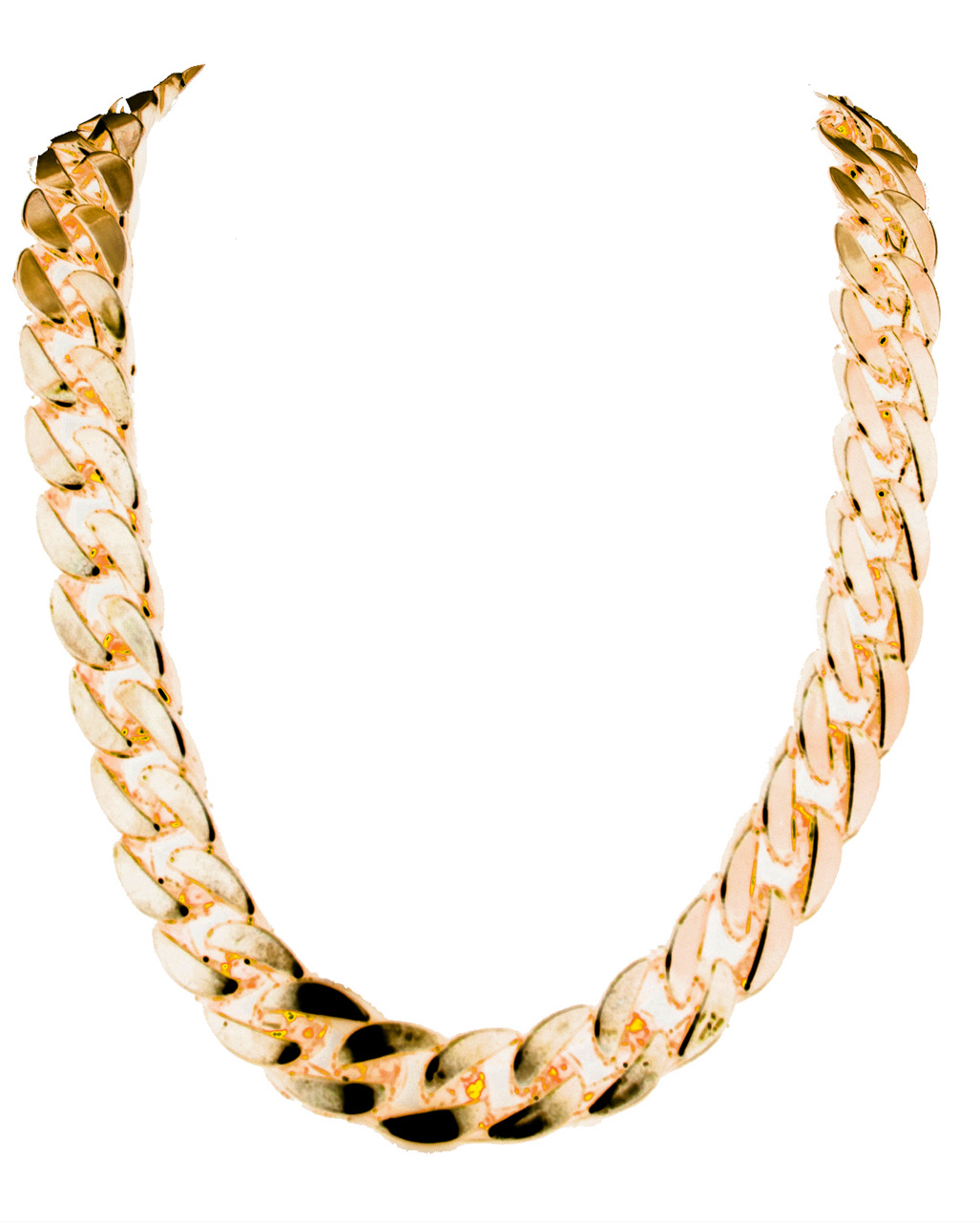 Goldglänzende 90´s Panzerkette für Kostüme