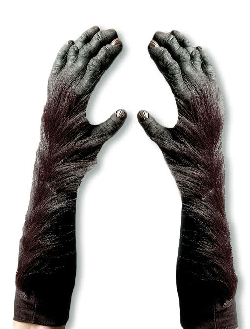 Gorilla Handschuhe Deluxe -Affenhände Gorillahände-Tierkostüm