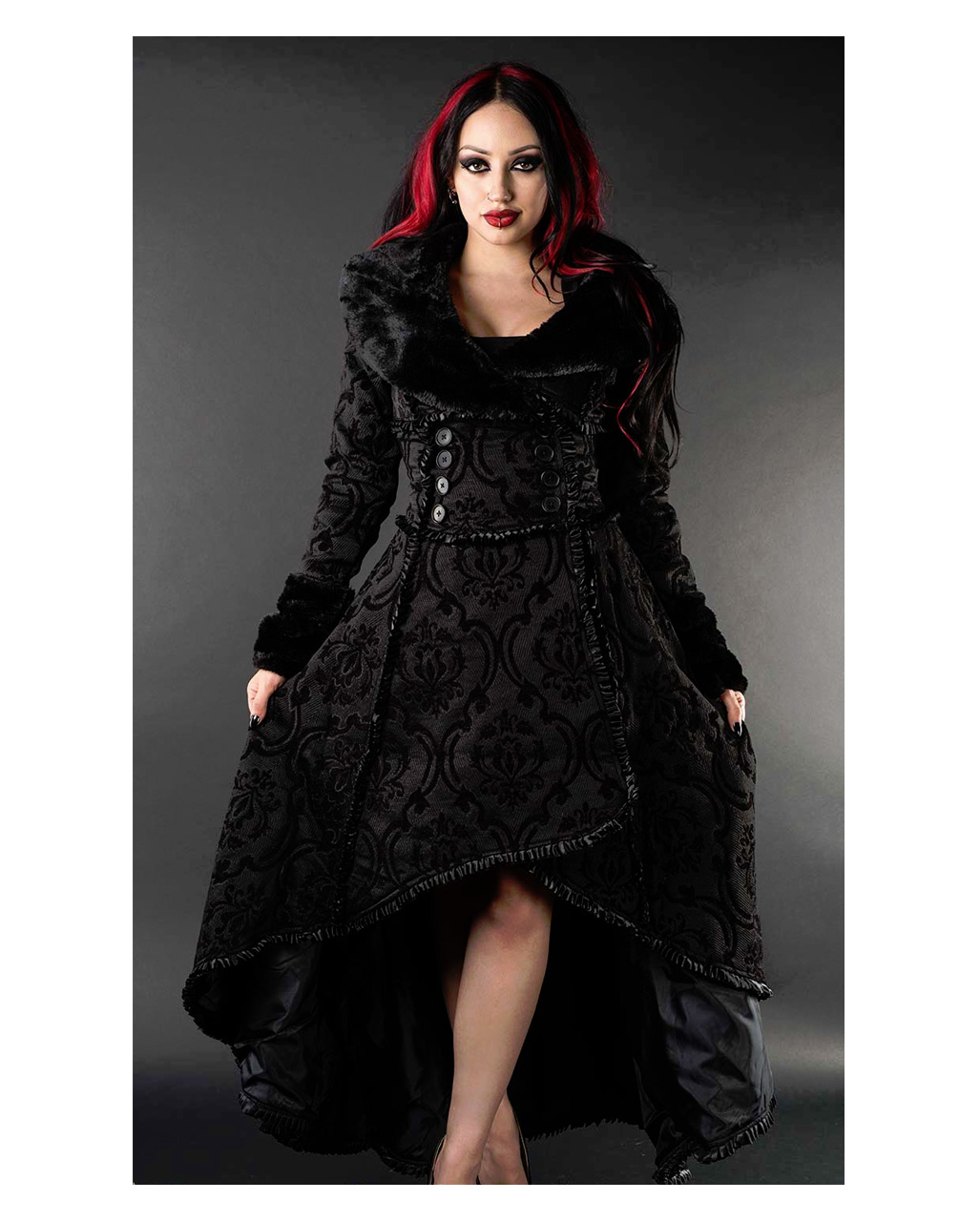 Gothic Brokat Mantel Evil Queen online bestellen M/L