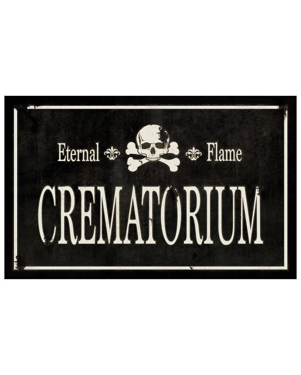 Gothic Crematorium Schild 43x11cm Halloween Deko