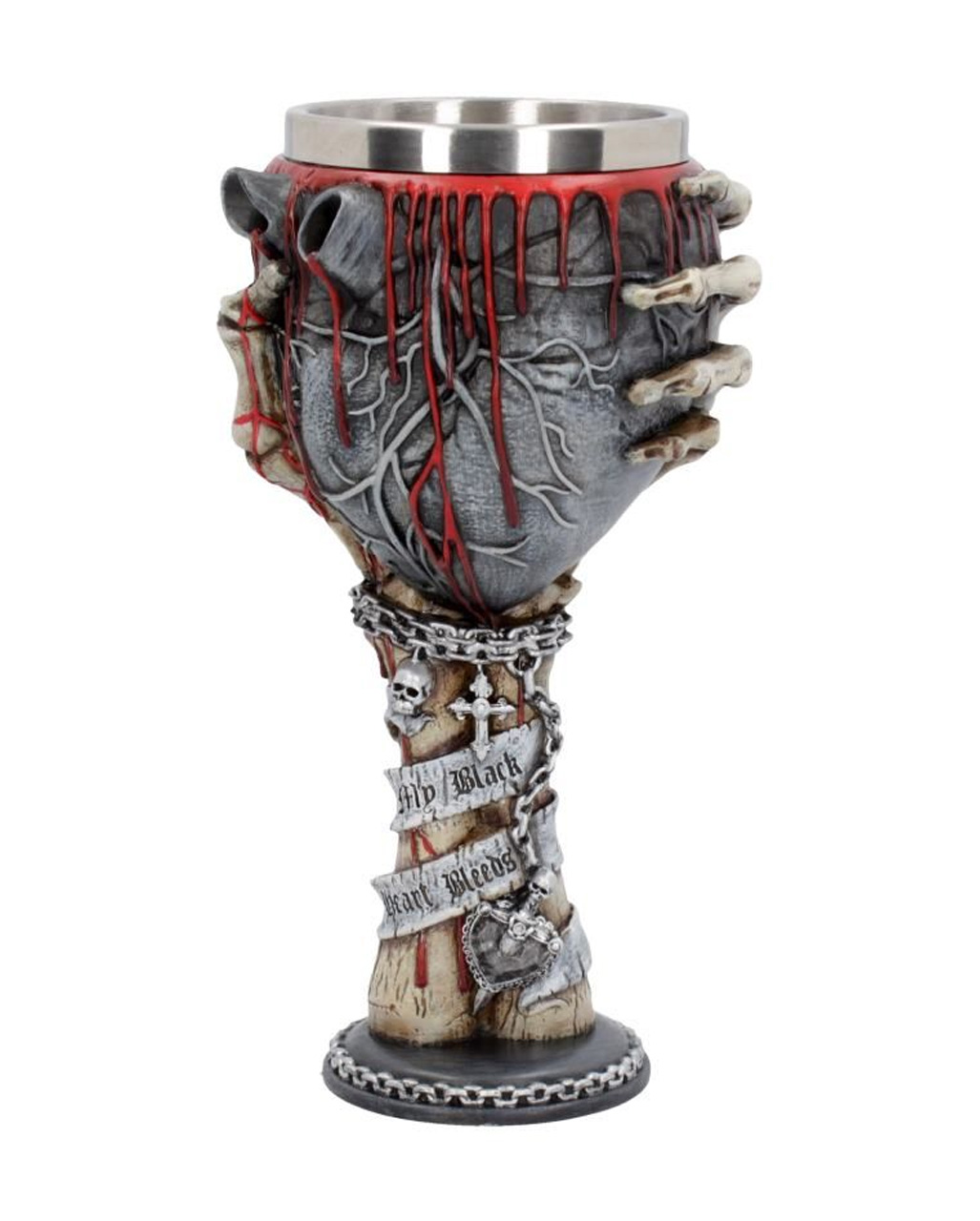 Gothic Kelch mit blutigem schwarzen Herz ★