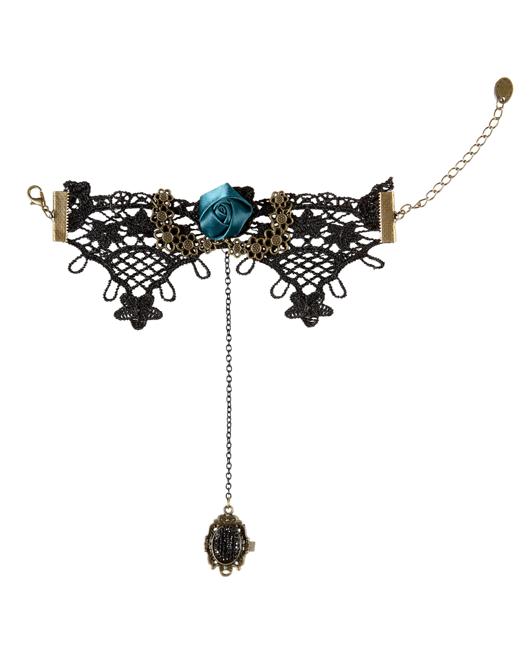 Gothic Spitzenarmband mit Fingerring   Gothic Schmuck online kaufen