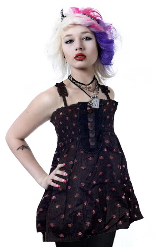 Polka Dot Babydoll   Gothic Shirts online kaufen S / 36