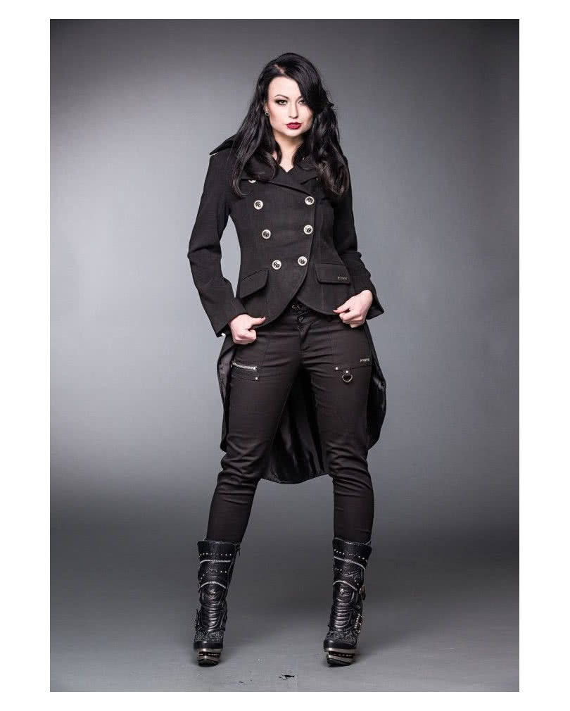 Gothic Mantel mit abfallendem Saum  Gothic Fashion XS