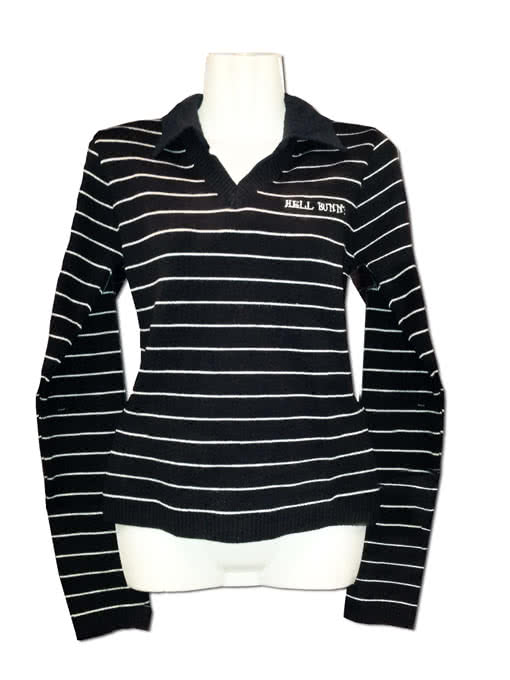 Gestreifter Pullover   schwarzer Pullover Sweatshirt  M/L 36-38