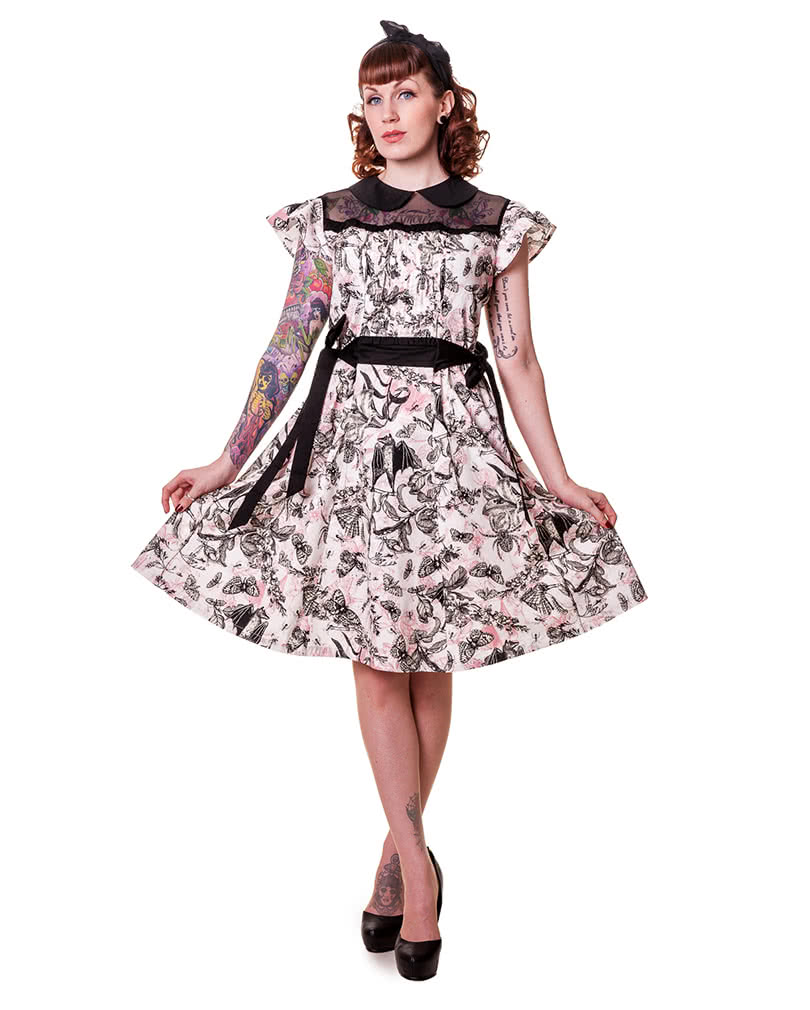 Petticoat Kleid mit Schmetterling Print Rockabilly Kleid Gothic Kleid L