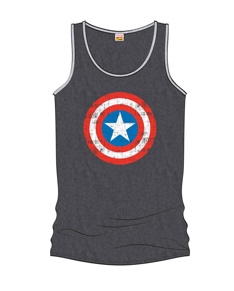 Captain America Herren Tank Top grau Lizenziertes Marvel Männer Shirt S