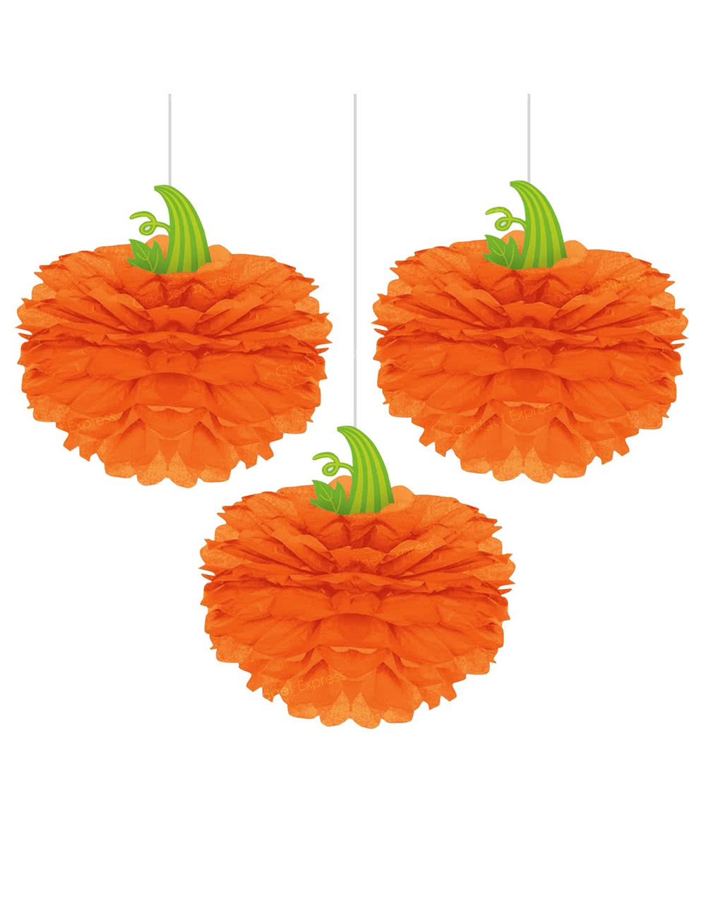 Halloween Kürbis aus Papier 3 St. als Partydeko