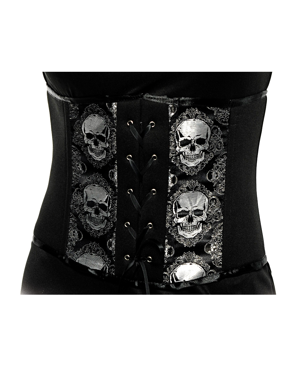 Halloween Mieder mit Totenköpfen Gothic Corsagen One Size