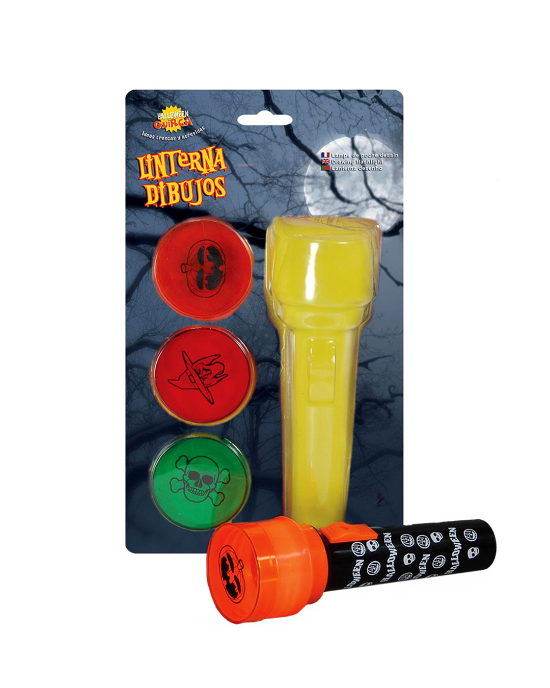 Halloween Taschenlampe mit Spuk Motiven 18 cm ?