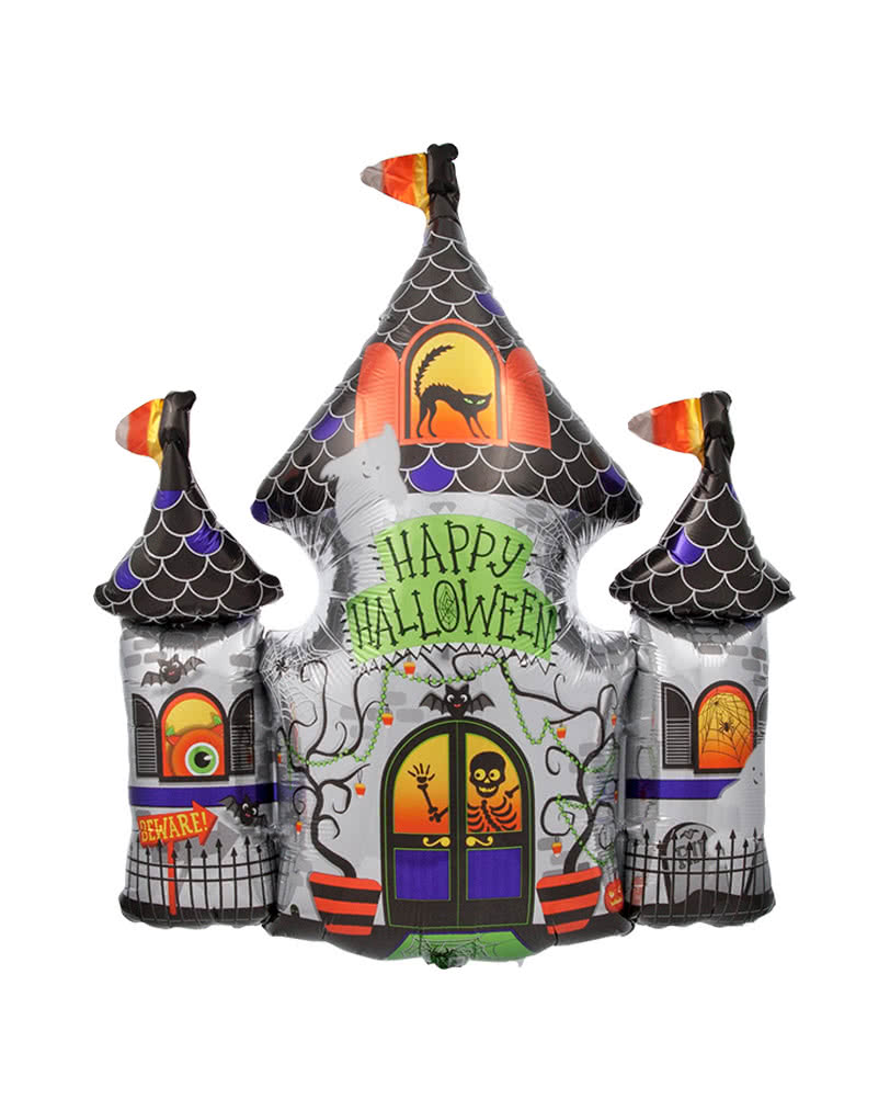 Folienballon Happy Halloween Geisterschloss Halloween Helium Ballon