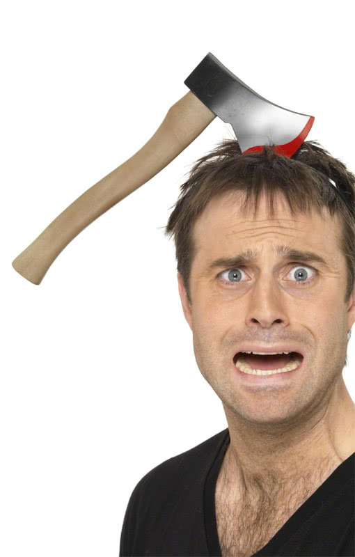 Axt im Kopf blutiger Halloween Scherzartikel