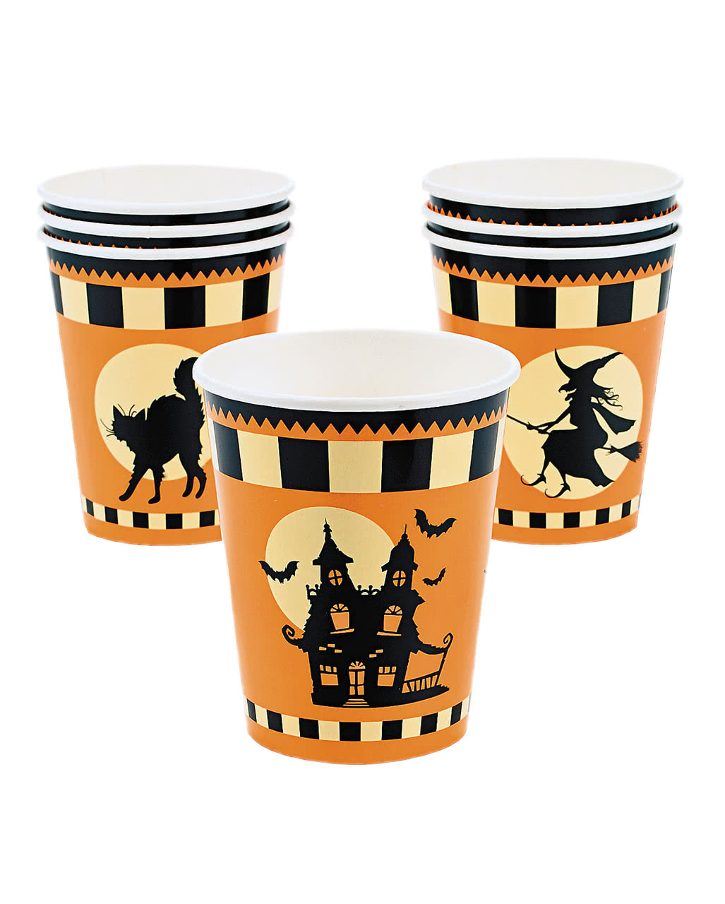 Halloween Pappbecher Haunted House 8 St. Halloween Tischdeko