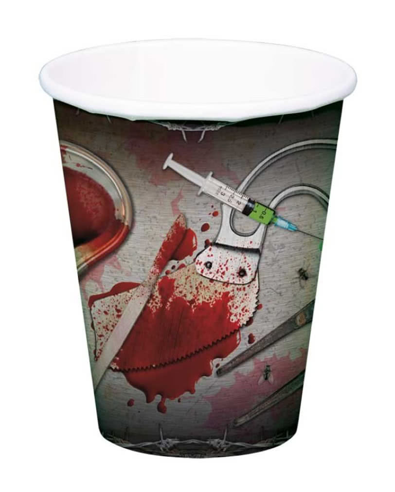 Halloween Pappbecher mit Chirurgen Motiv Halloween Tischdeko