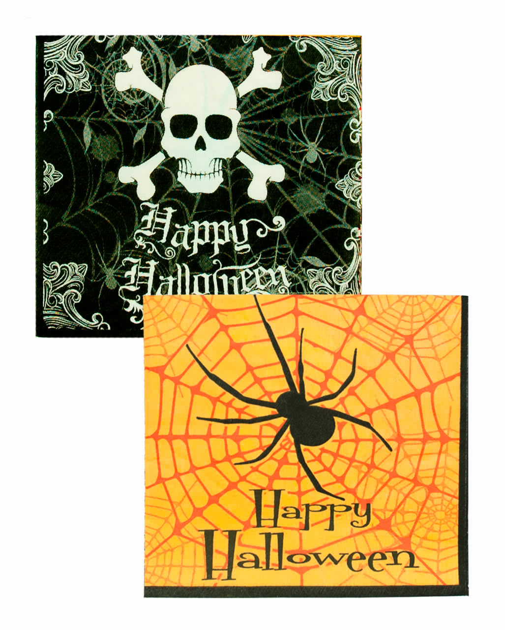 Halloween Servietten mit Spider & Skull Halloween Tischdeko