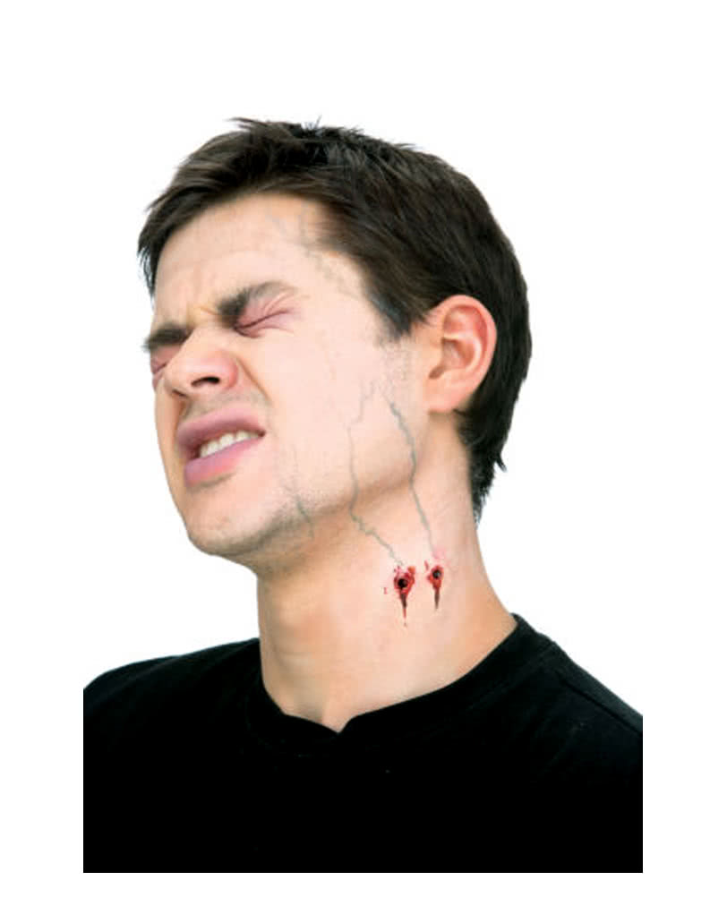 Halloween Vampir-Bisswunde klein Dracula Biss als Latexwunde