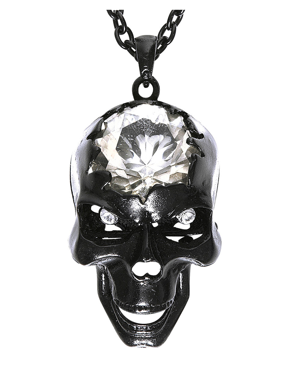 Halskette mit Totenkopf Anhänger Halloween Kostümschmuck