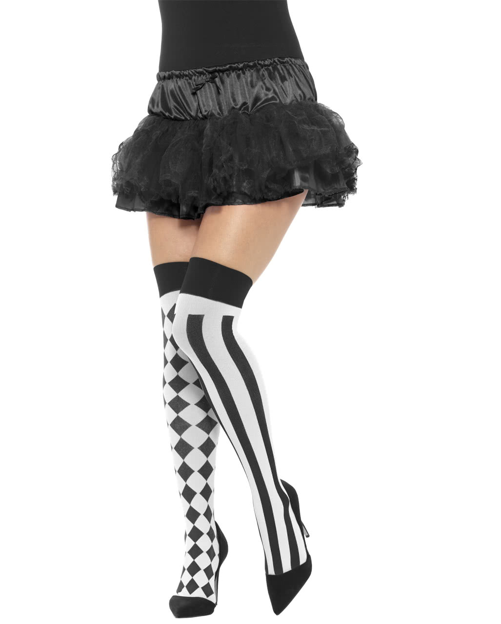 Halterlose Harlekin Strümpfe economy Kostümzubehör