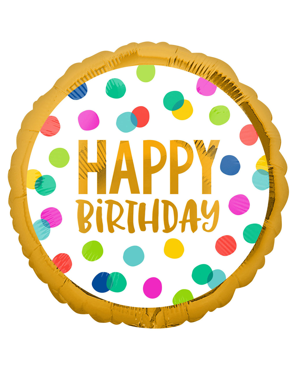 Happy Birthday Dots Party Folienballon als Geschenk