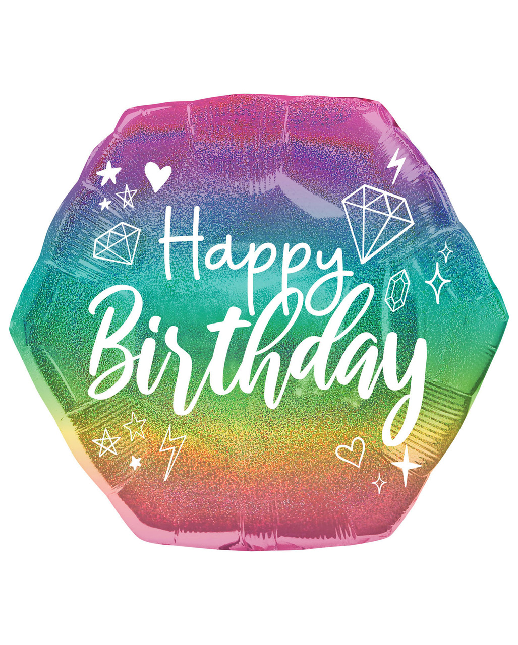 Happy Birthday Holographic Glitzer Folienballon Geschenk