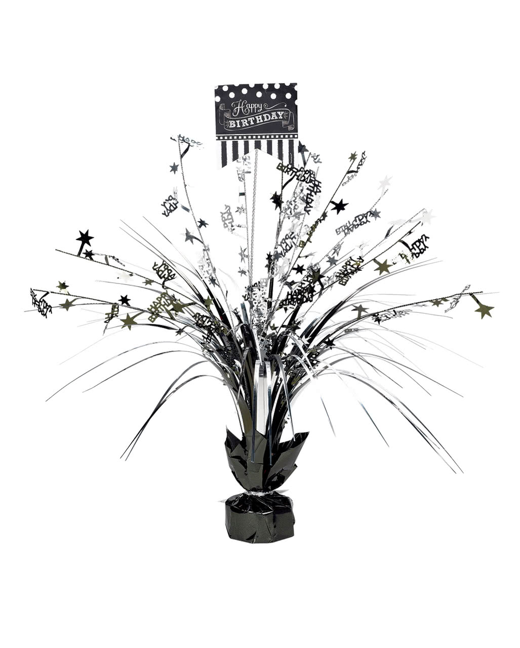 Happy Birthday Tischdeko Black/Silver ★★★