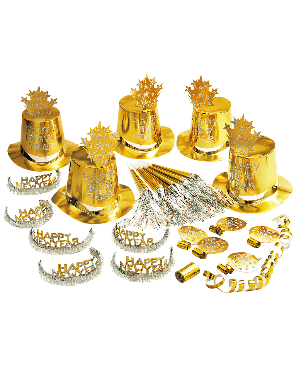 Happy New Year Party Set Gold 21 tlg. für Silvester