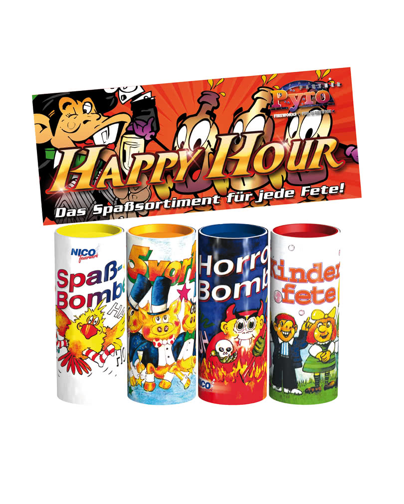Happy Hour Tischbombe 4er-Set Spaßiges Tischfeuerwerk